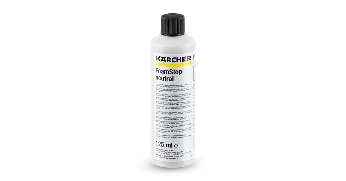 Kärcher FoamStop Neutral – Entschäumer Für Wasserfilter & Dampfsauger, 125 Ml