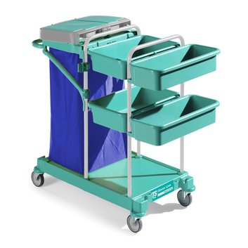 TTS Green 110 Janitorial Trolley