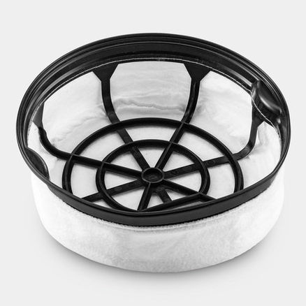 Large, round, permanent main filter basket made of washable fleece
