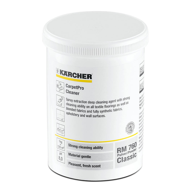Product Kärcher RM 760 Powder Classic Σκόνη Καθαρισμού Υφασμάτινων Επιφανειών 800gr base image