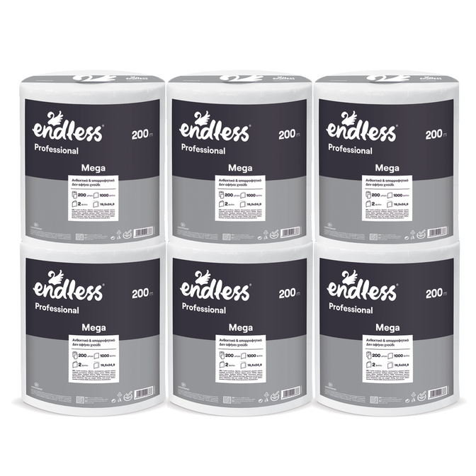 Product Endless Kitchen Paper Professional Mega 200m 2kg Pack of 6 Rolls base image