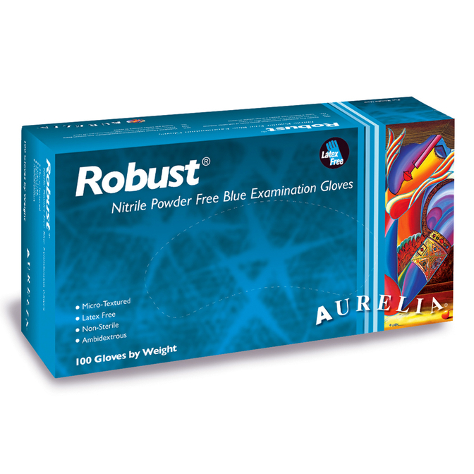 Product Aurelia Robust Γάντια Νιτριλίου Χωρίς Πούδρα Μπλε (100 τμχ) base image