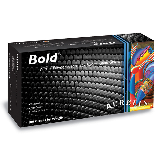 Product Aurelia Bold Γάντια Νιτριλίου Χωρίς Πούδρα Μαύρα (100 τμχ) base image