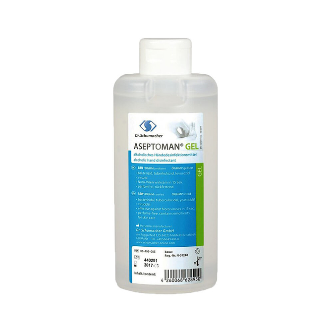 Product Aseptoman Αντισηπτικό Gel Χεριών (85% αιθ.) 500ml base image
