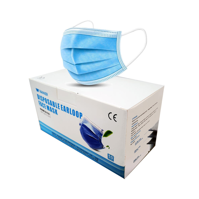 Product Rainier Μάσκα Προστασίας Προσώπου 3ply με Λάστιχο GB/T 32610-2016 (50 τεμ) base image
