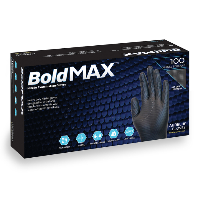 Product Aurelia Bold Max Γάντια Νιτριλίου Χωρίς Πούδρα Μαύρα (100 τμχ) base image